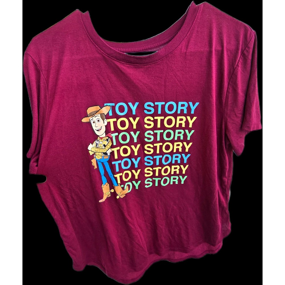 Disney Pixar Toy Story 4 Woody Graphic T-Shirt Burgundy Adult Size 3XL